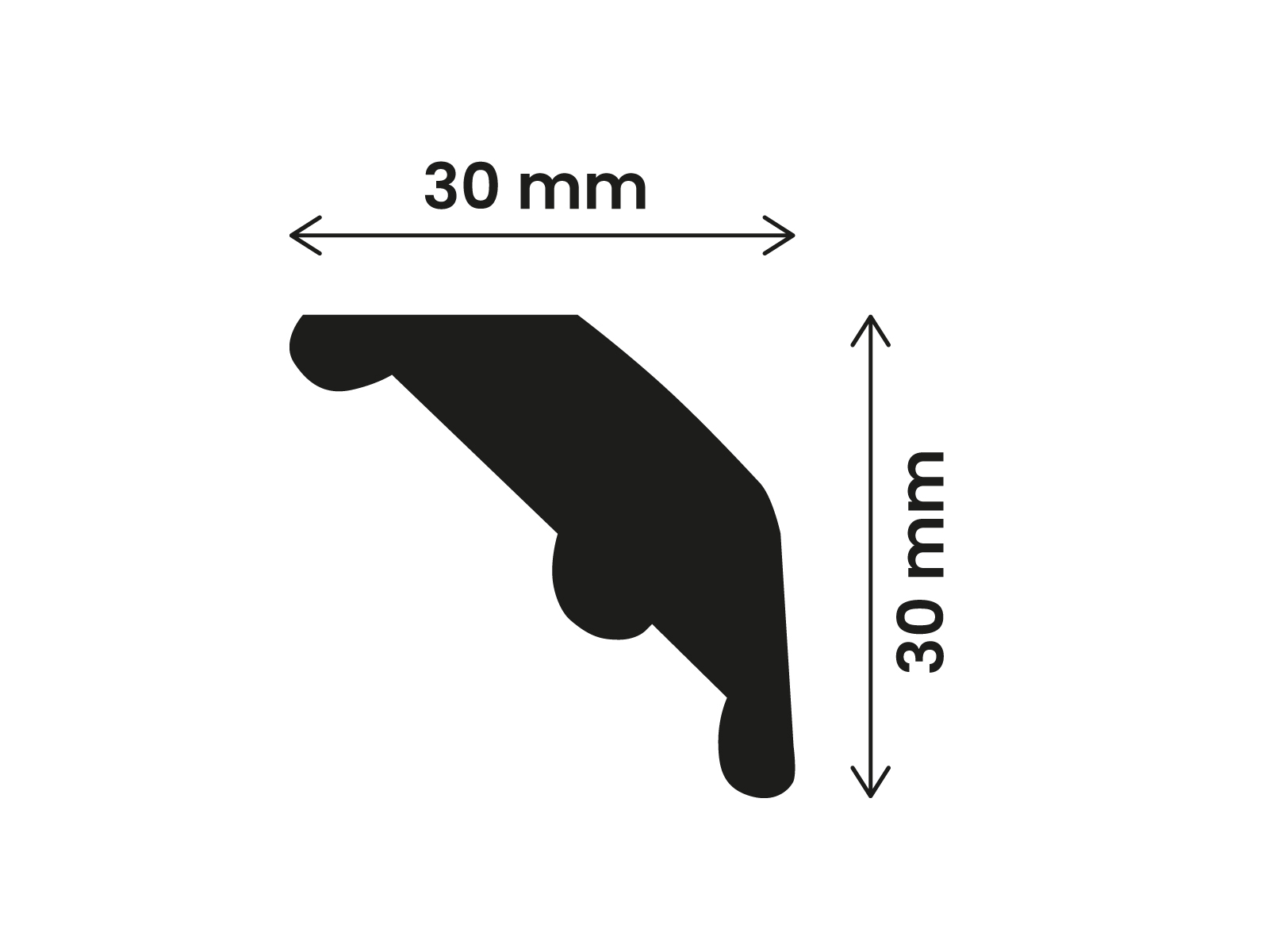 Deckenleiste Styropor Zierleiste Cosa (30x30mm)